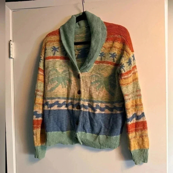 Faherty Women's Palm Isle Cardigan - Teal,‎ Medium - Teal / M 🌴 - Picture 4 of 6